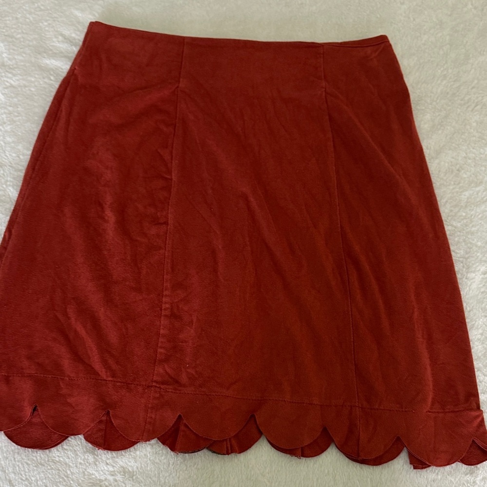Altar’d State Button-Front Scallop Hem Skirt - Picture 4 of 7